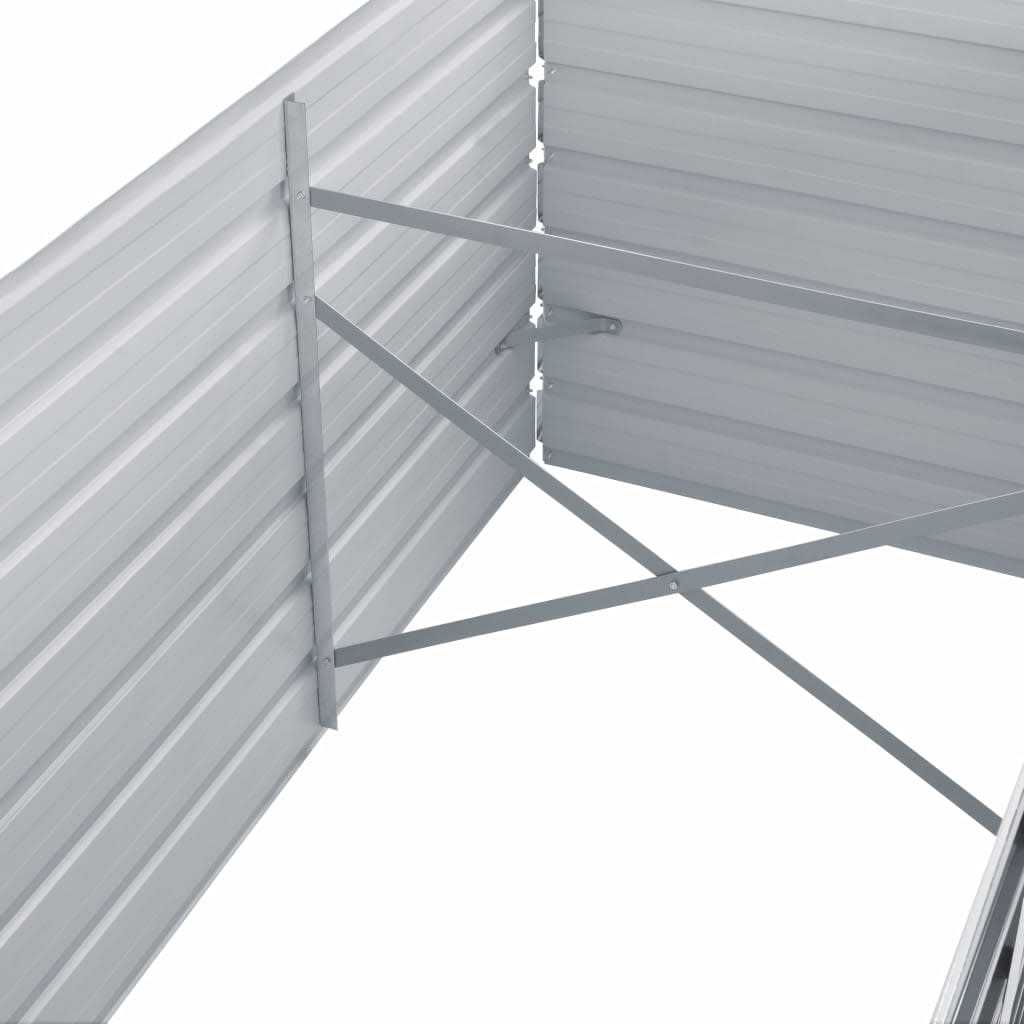 Høybed galvanisert stål 320x80x77 cm grå