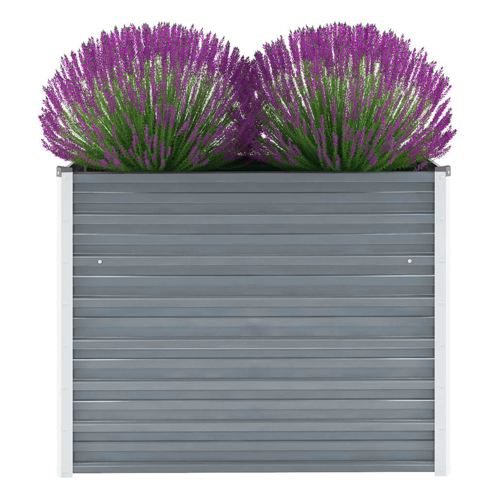 Høybed galvanisert stål 100x40x77 cm grå