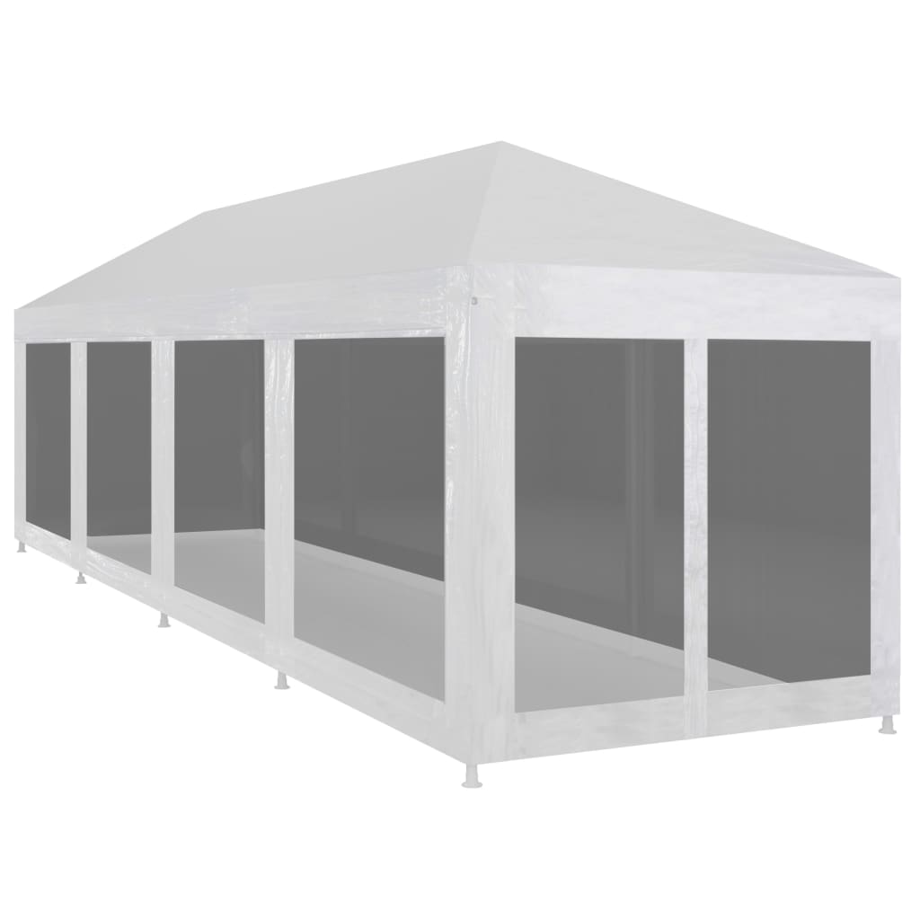 Festtelt med 10 sidevegger av netting 12x3 m