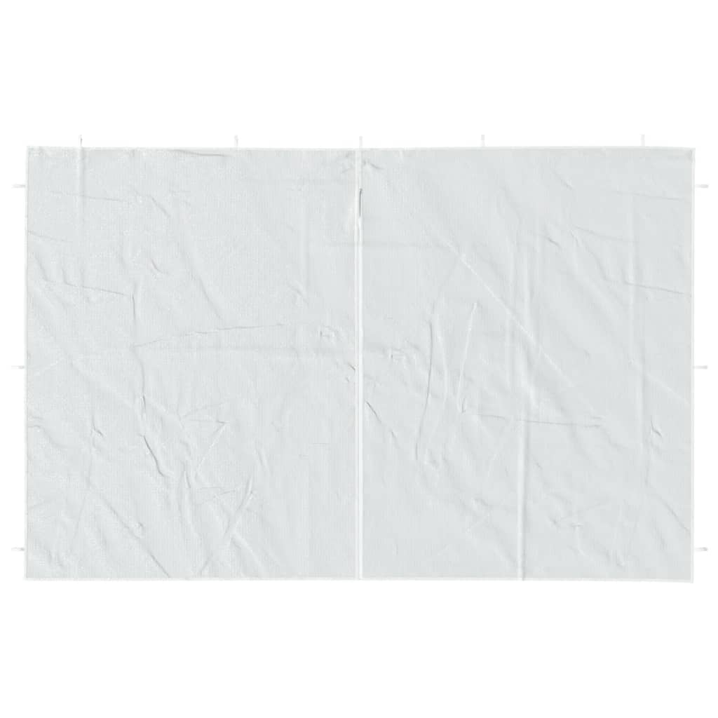 Partytelt sidevegg 2 stk med glidelås PE hvit