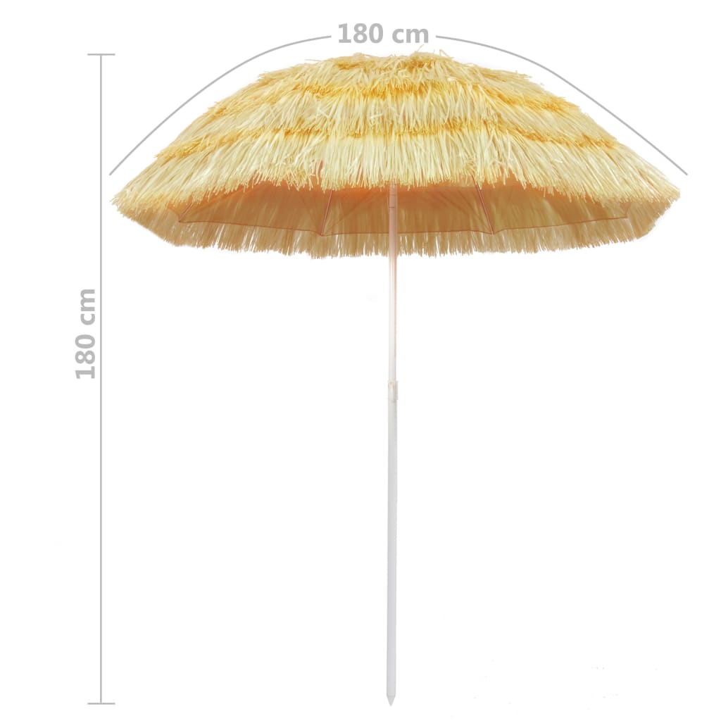 Strandparasoll naturell 180 cm Hawaii-stil