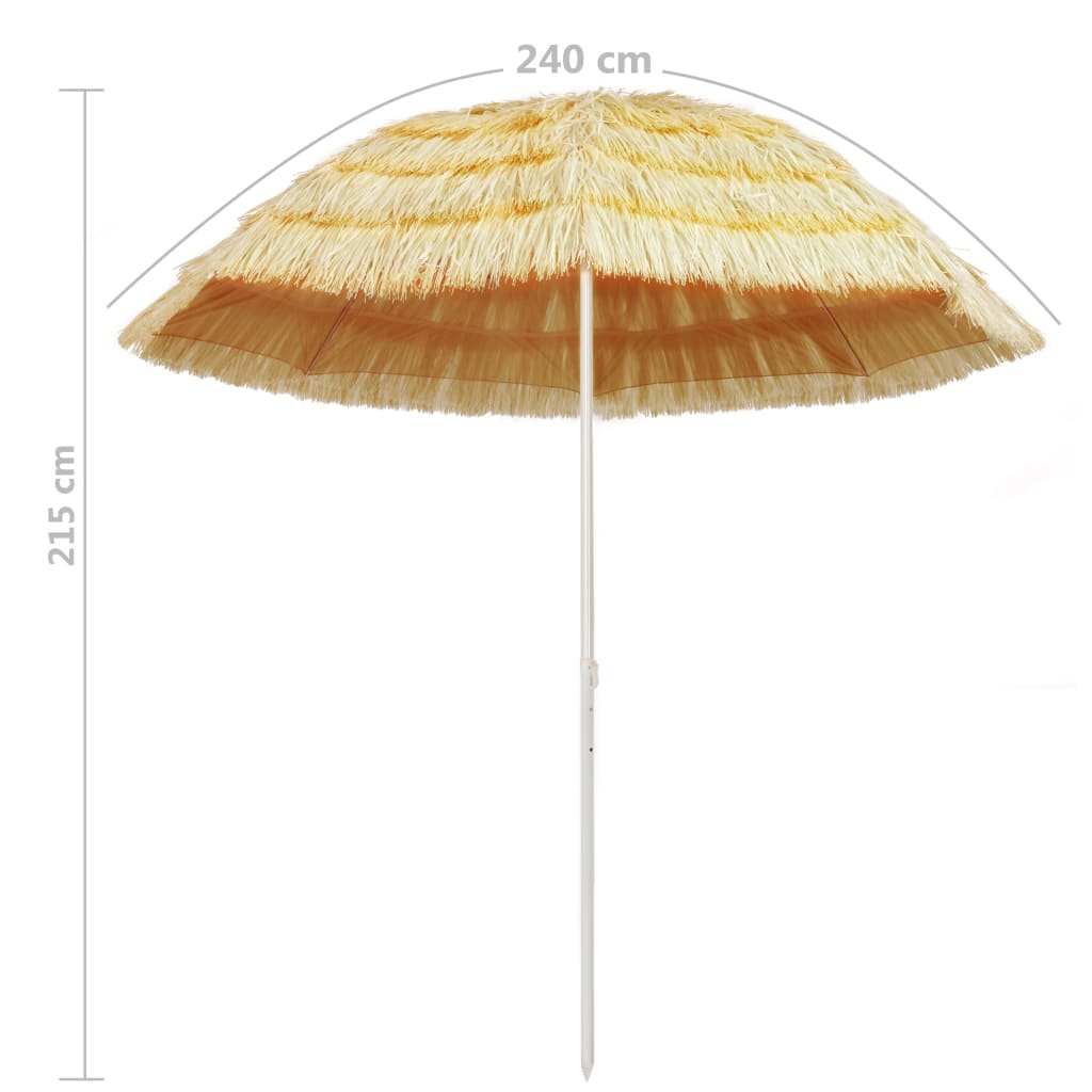 Strandparasoll naturell 240 cm Hawaii-stil