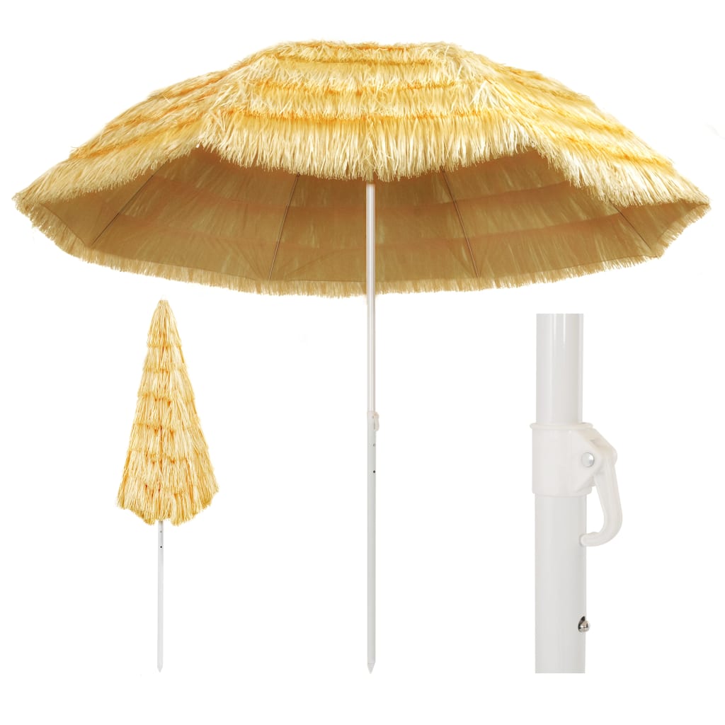 Strandparasoll naturell 300 cm Hawaii-stil
