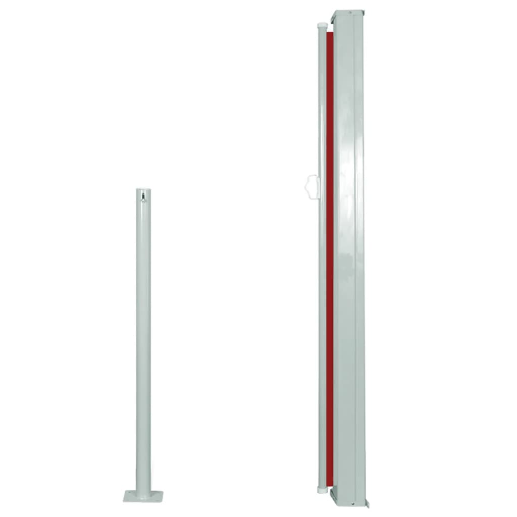 Uttrekkbar sidemarkise 120 x 300 cm rød