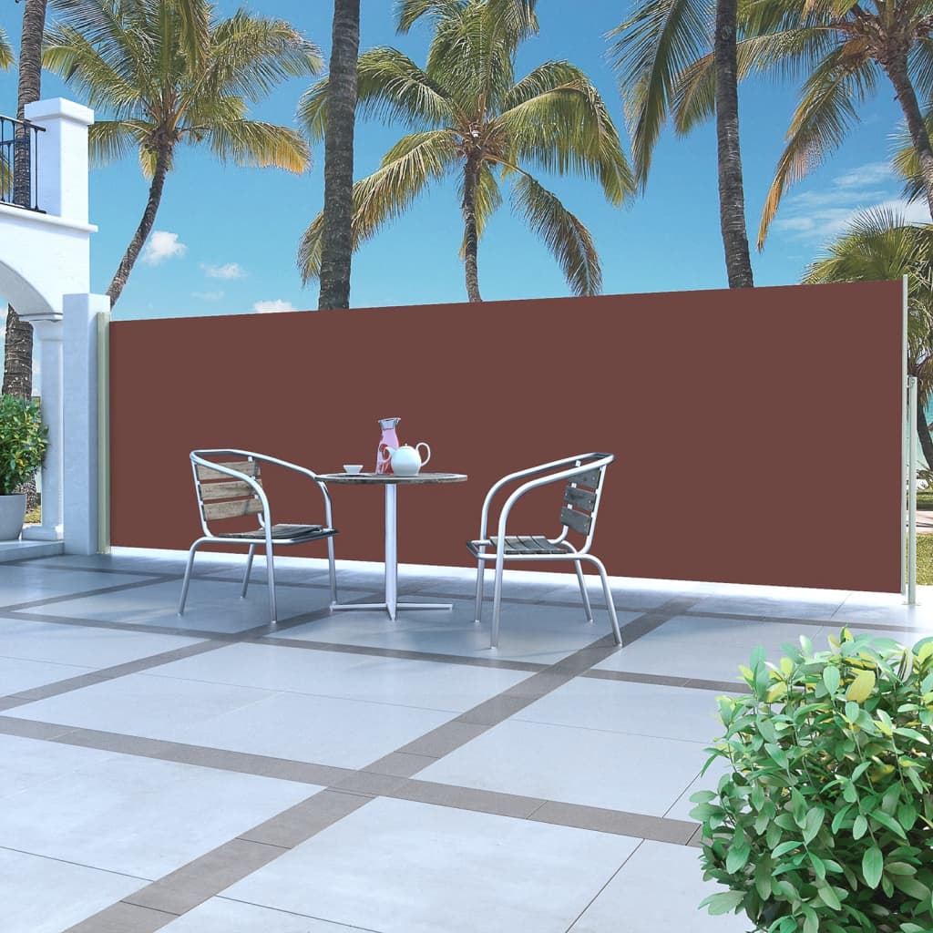 Uttrekkbar sidemarkise 160 x 500 cm brun