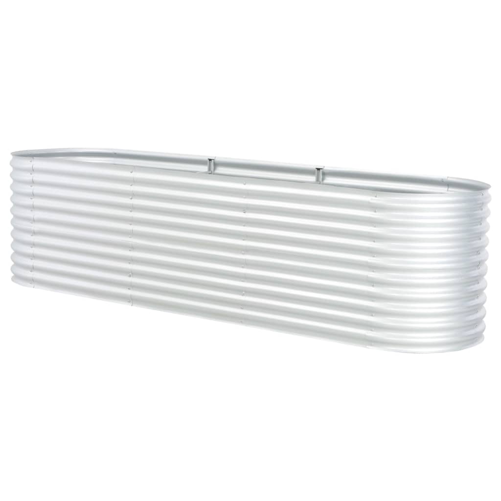 Høybed 320x80x81 cm galvanisert stål sølv