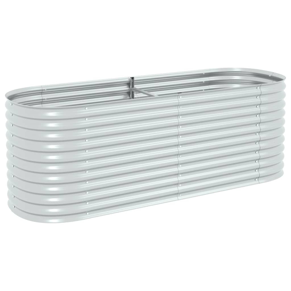 Høybed 240x80x81 cm galvanisert stål sølv