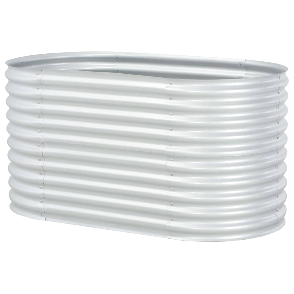 Høybed 160x80x81 cm galvanisert stål sølv