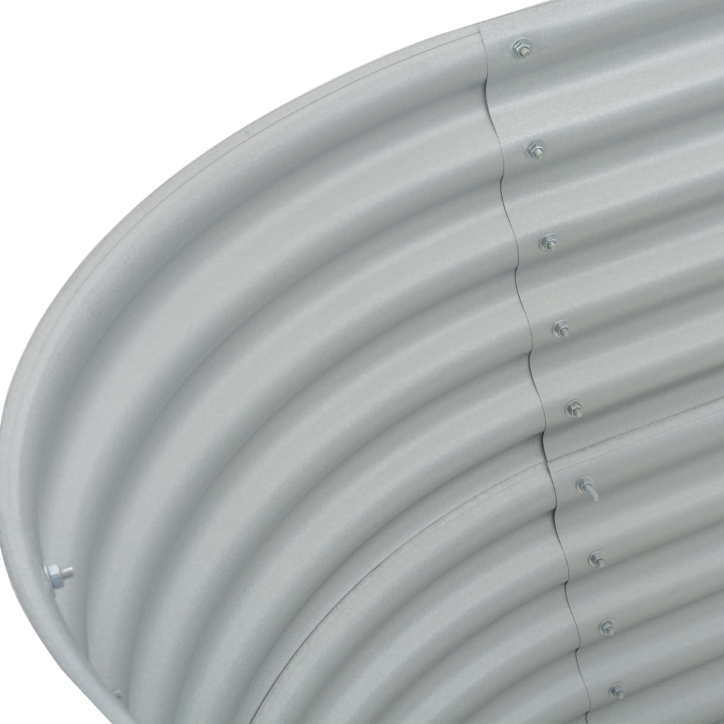 Høybed 160x80x81 cm galvanisert stål sølv