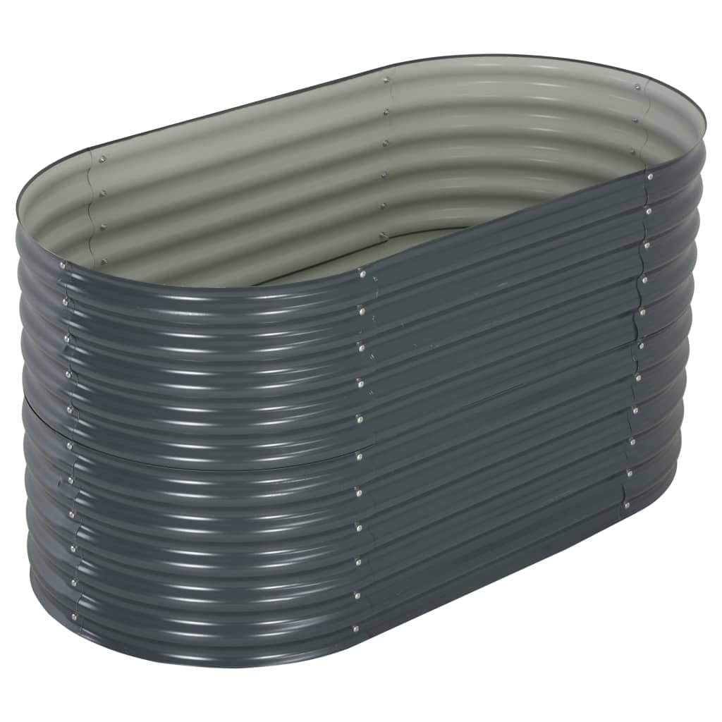 Høybed 160x80x81 cm galvanisert stål grå