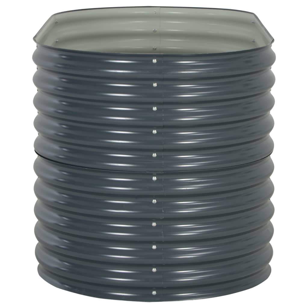 Høybed 160x80x81 cm galvanisert stål grå