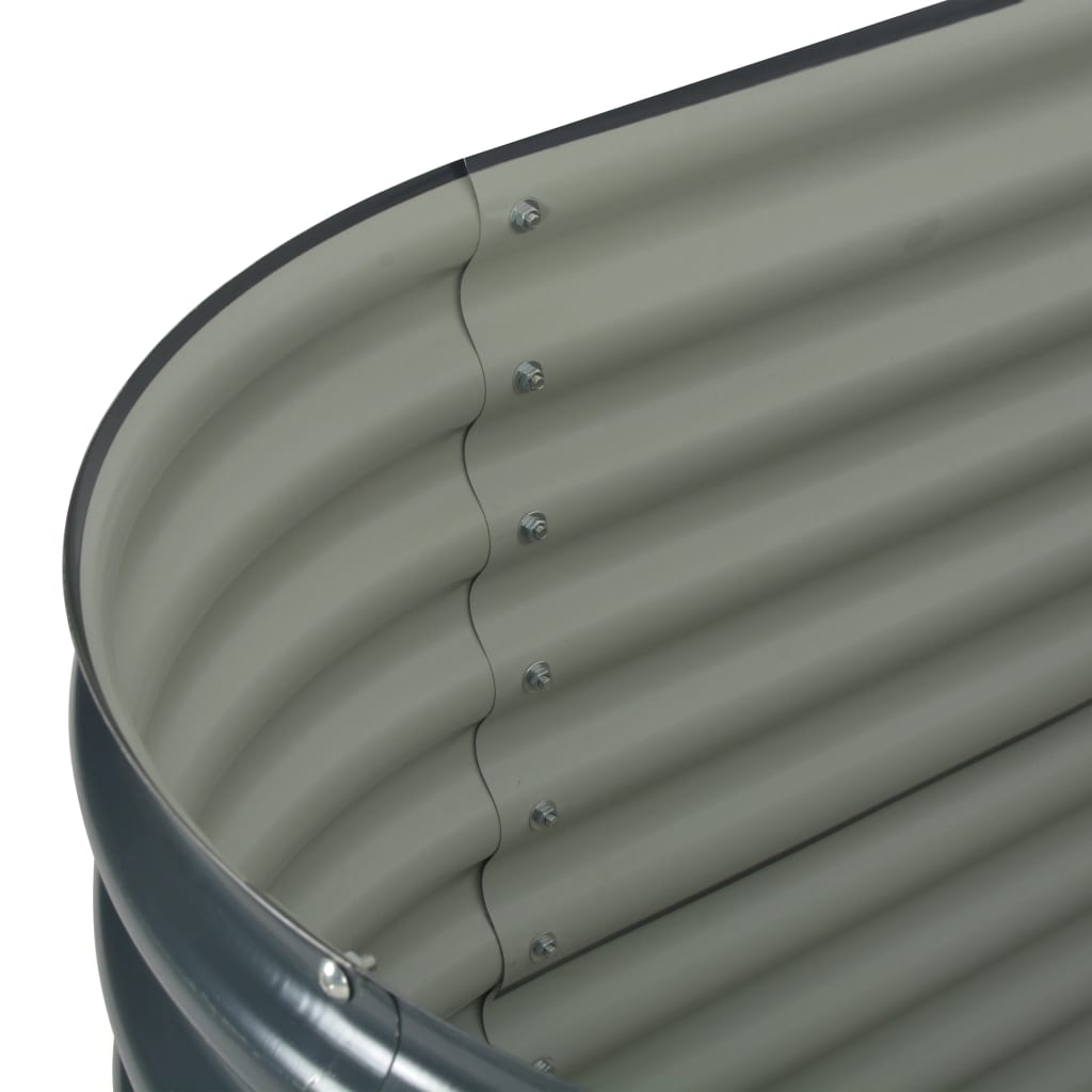 Høybed 160x80x81 cm galvanisert stål grå