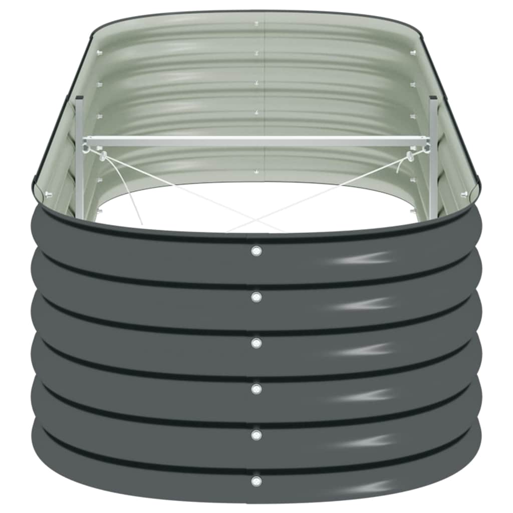 Høybed 240x80x44 cm galvanisert stål grå