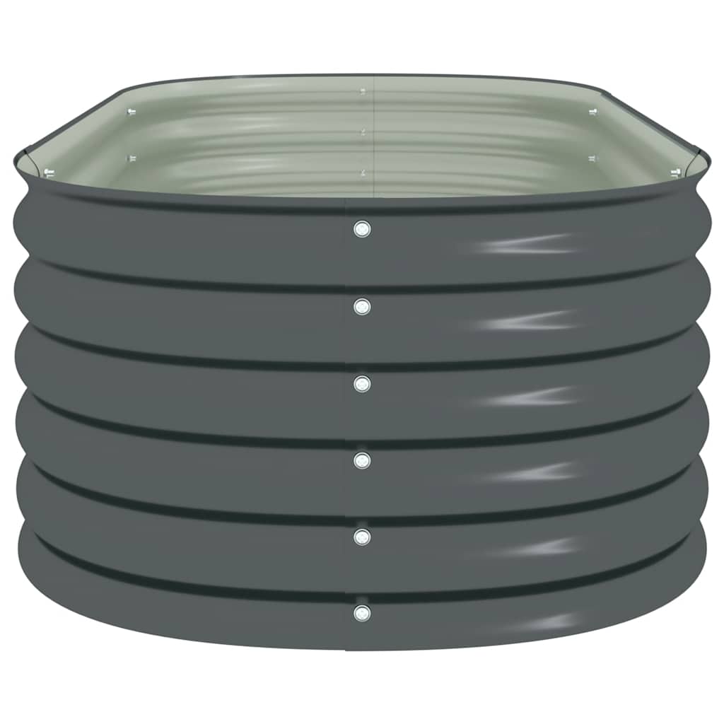 Høybed 160x80x44 cm galvanisert stål grå