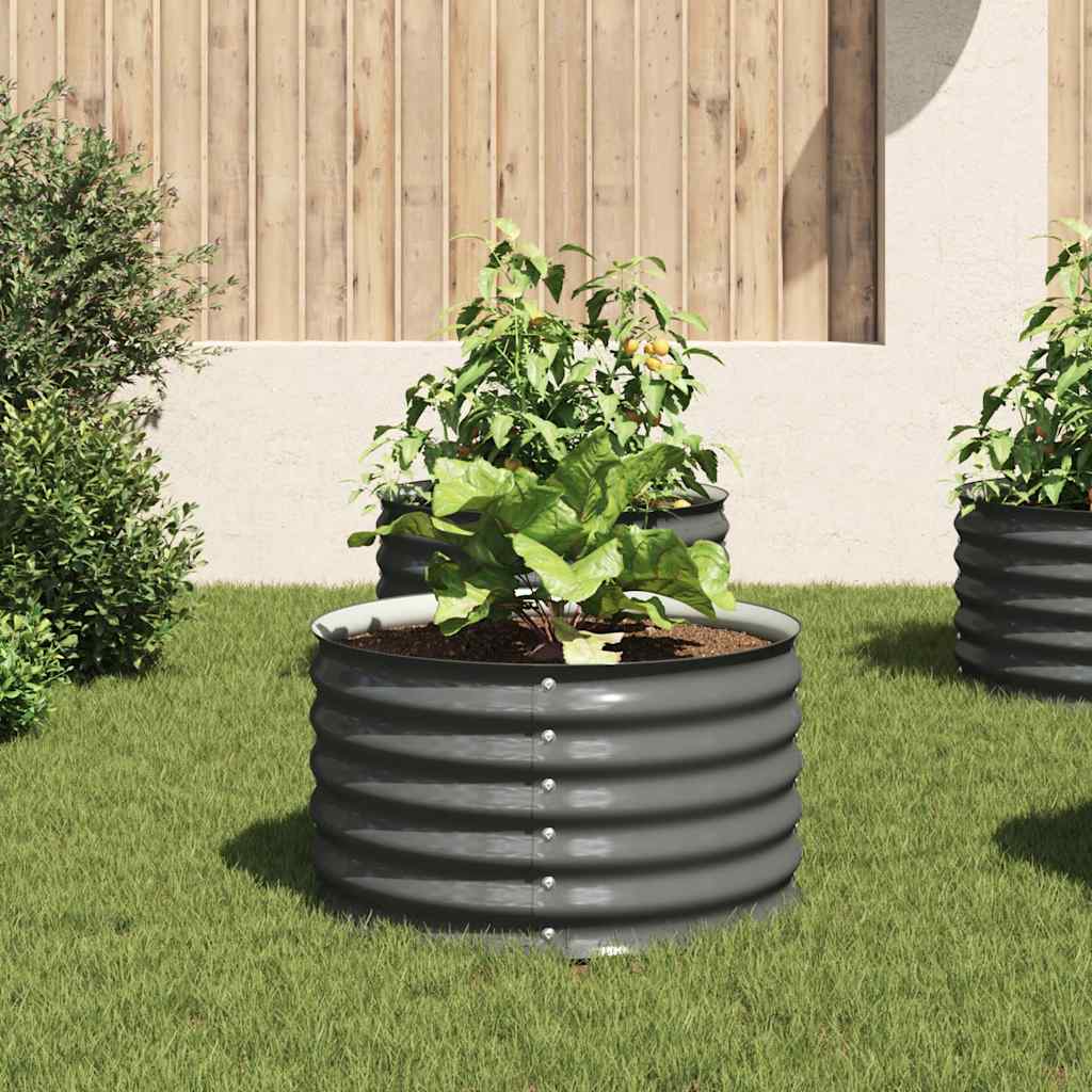 Høybed 80x80x44 cm galvanisert stål grå