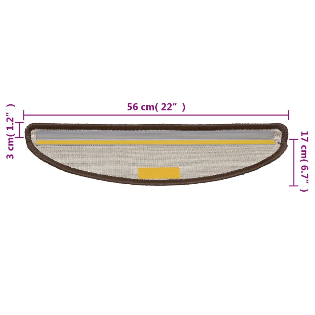 Trappetrinnstepper 15 stk brun 56x17x3 cm