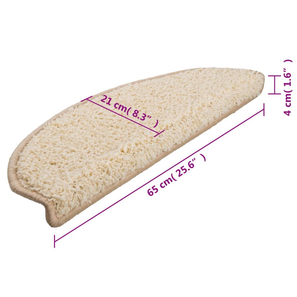 Trappetrinnstepper 15 stk kremhvit 65x21x4 cm