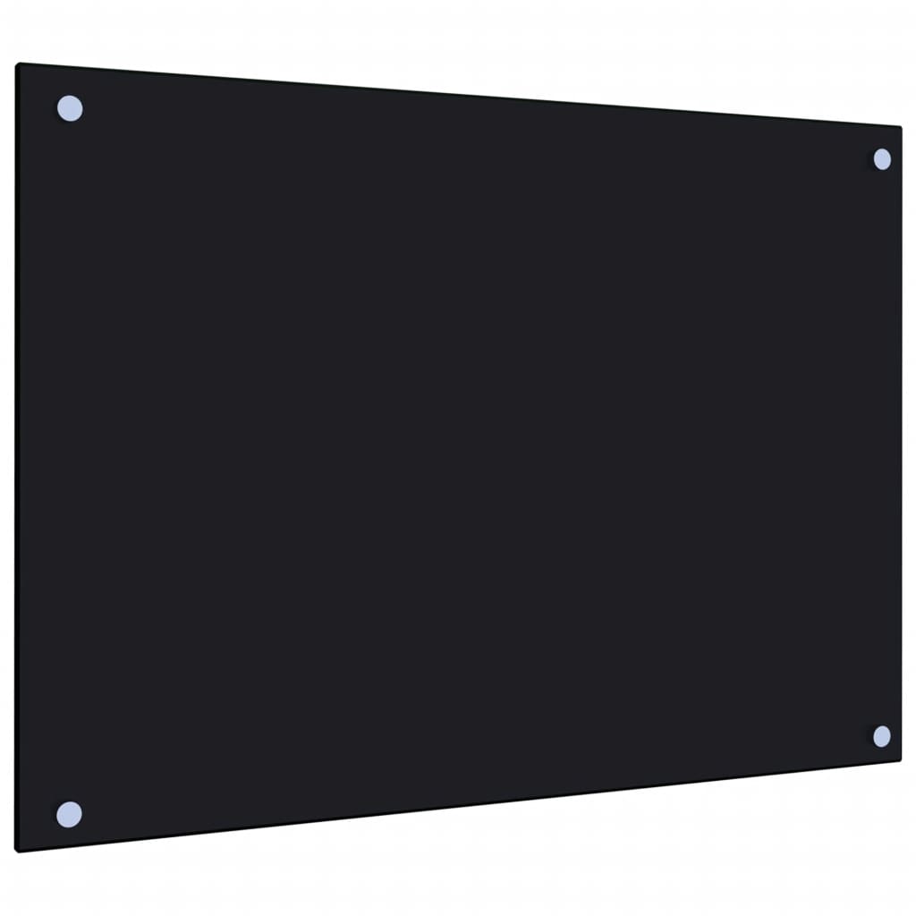 Kjøkkenplate svart 70x50 cm herdet glass