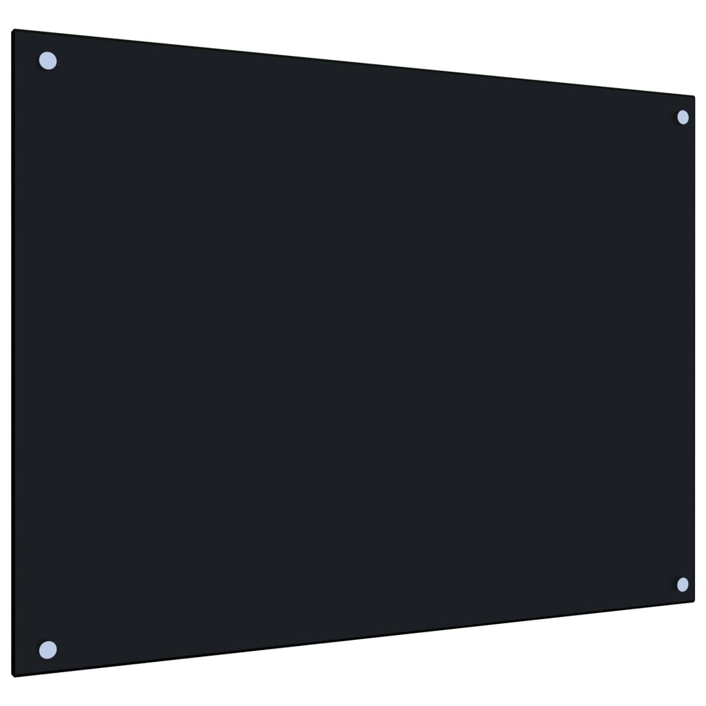 Kjøkkenplate svart 80x60 cm herdet glass