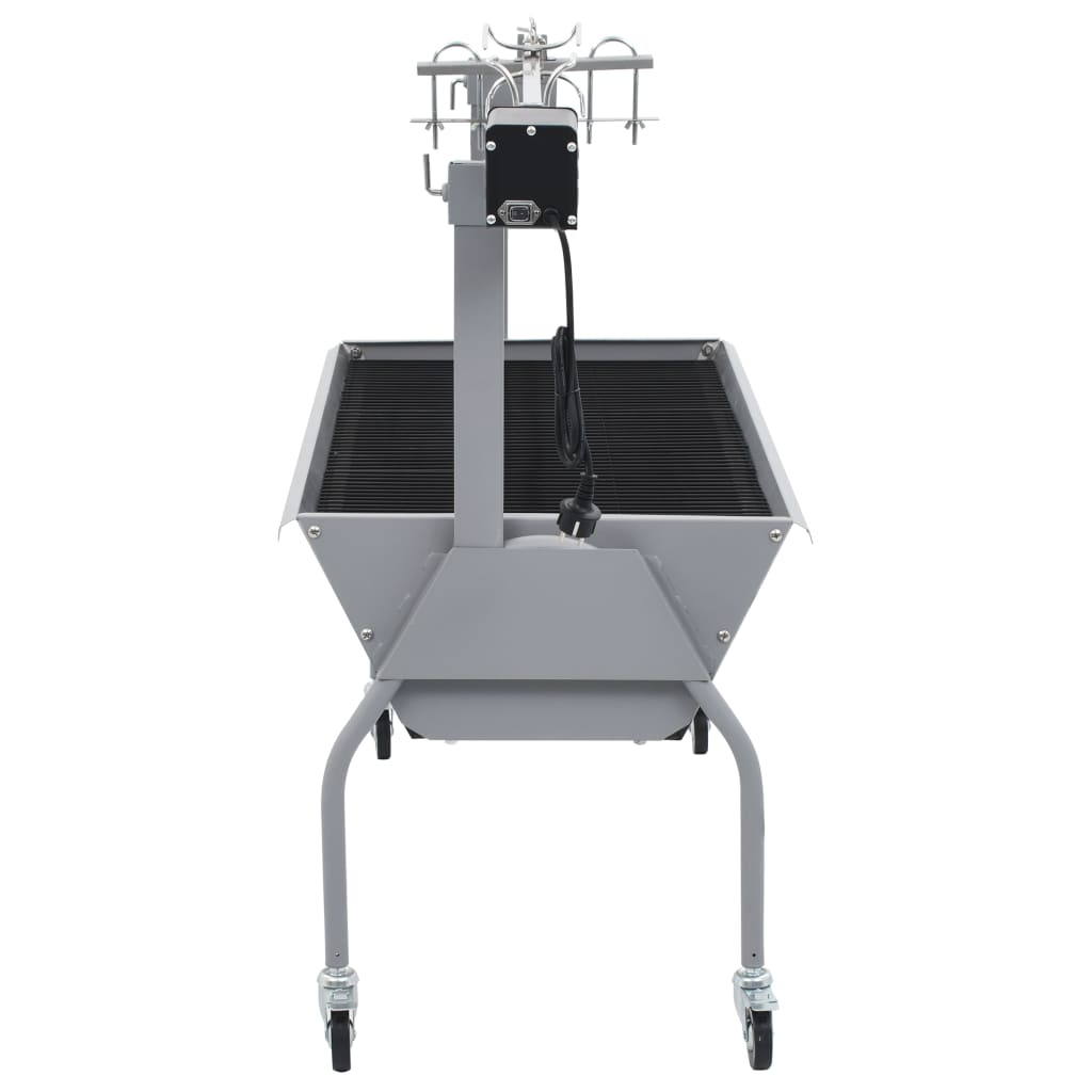 Grill med elektrisk grillspyd rustfritt stål