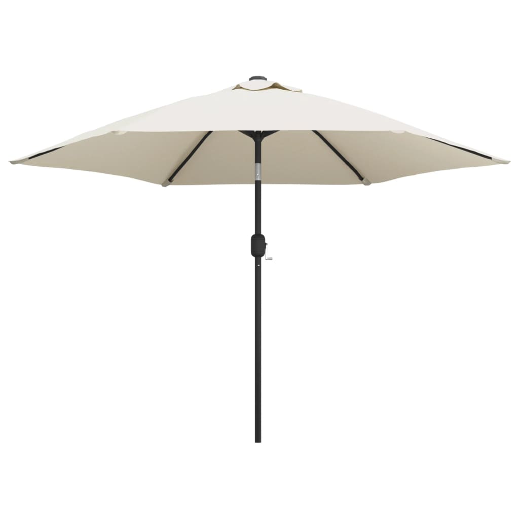 Parasoll sand hvit 3m stålstang