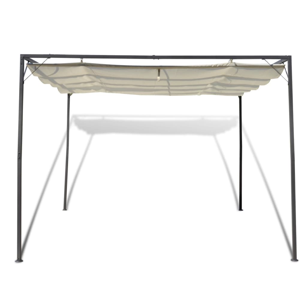 Paviljong med uttrekkbar solskjerm