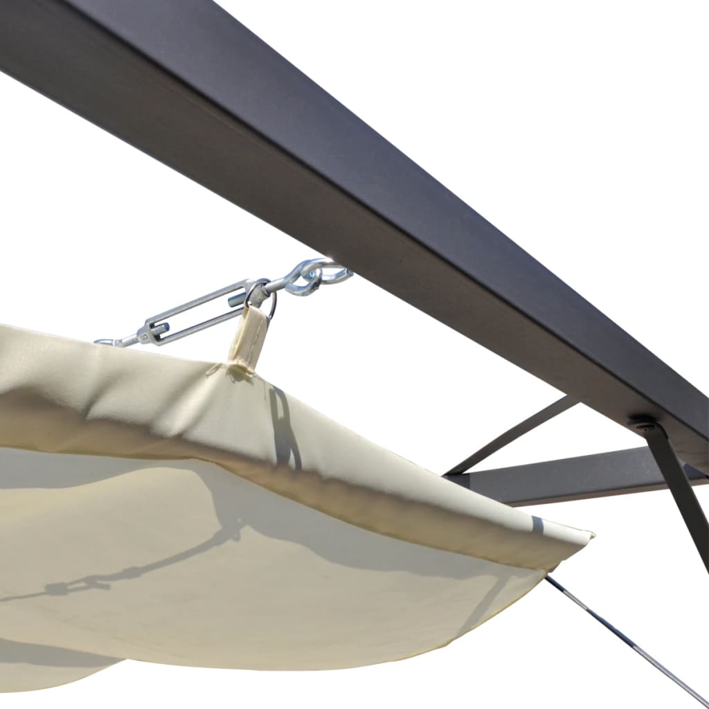 Paviljong med uttrekkbar solskjerm