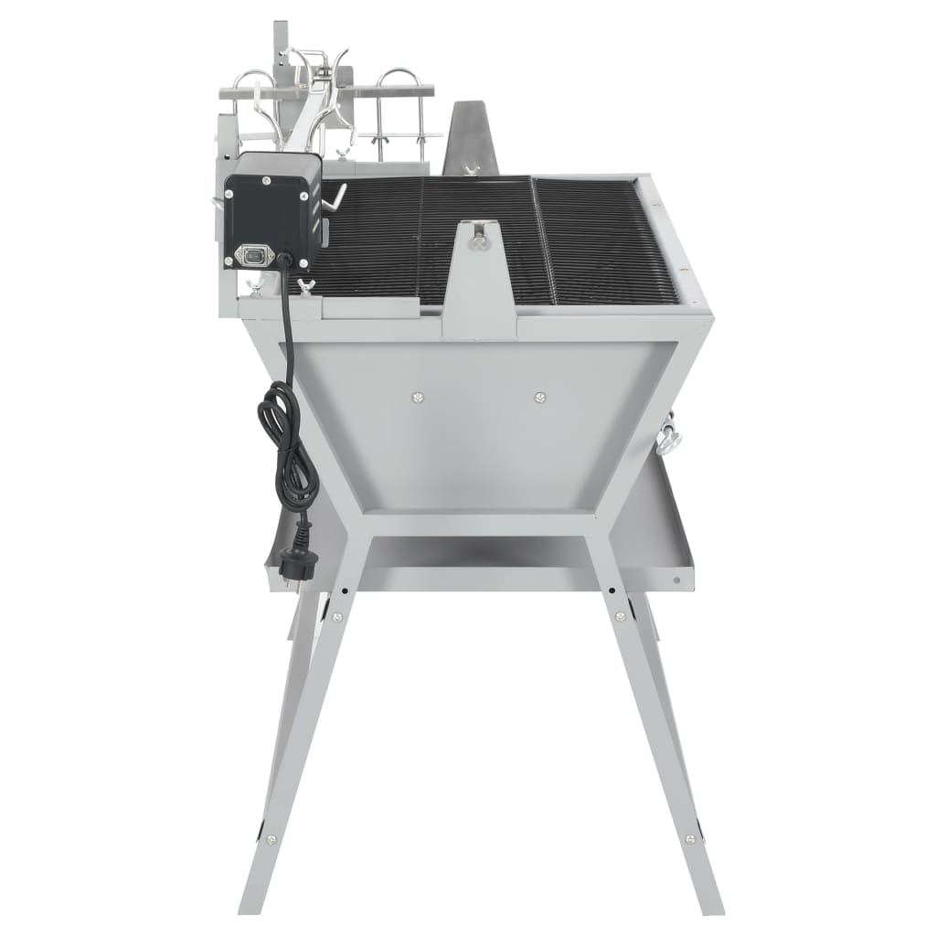 Grill med grillspyd jern og rustfritt stål