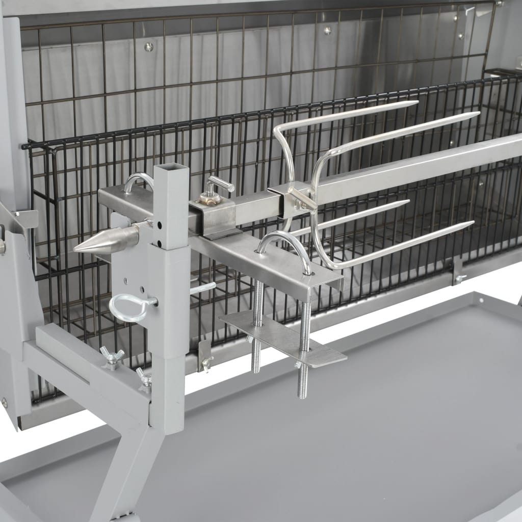 Grill med grillspyd jern og rustfritt stål