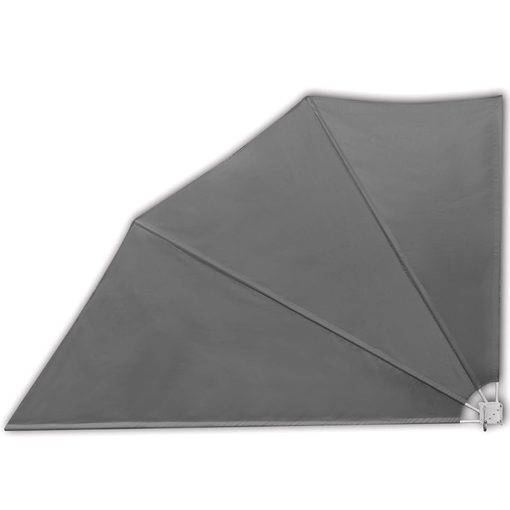 Sammenleggbar sidemarkise for balkong grå 160x240 cm