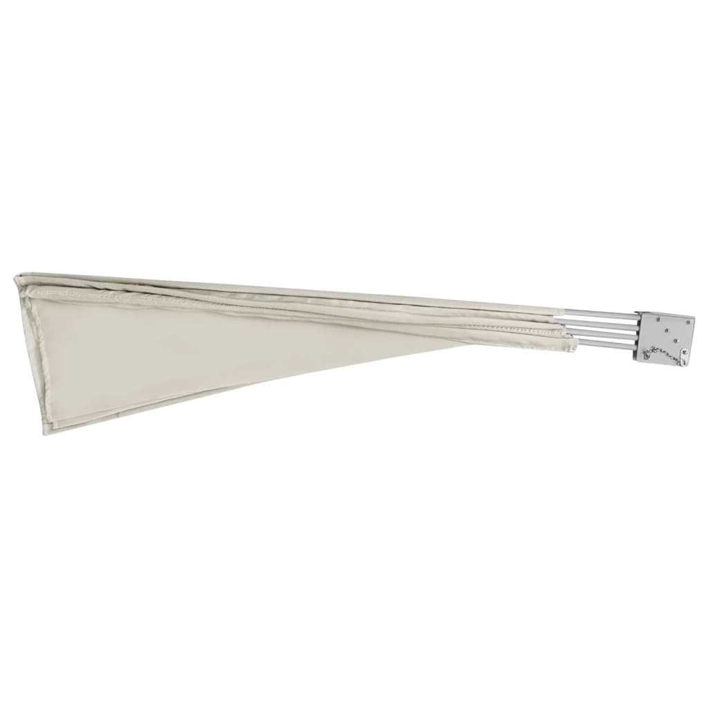 Sammenleggbar sidemarkise for balkong krem 210x210 cm