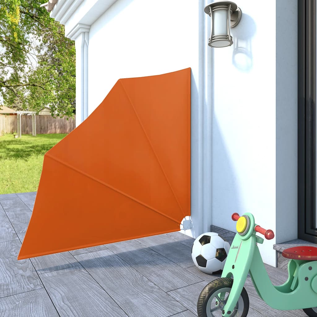 Sammenleggbar sidemarkise for balkong terrakotta 140x140 cm