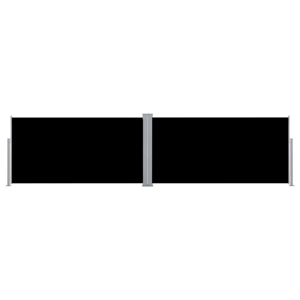 Uttrekkbar sidemarkise svart 160x600 cm