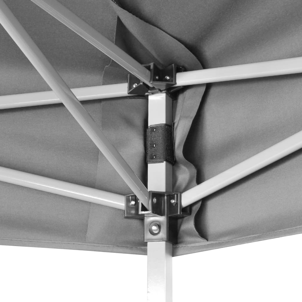 Popup partytelt sammenleggbart sekskantet grå 3,6x3,1 m