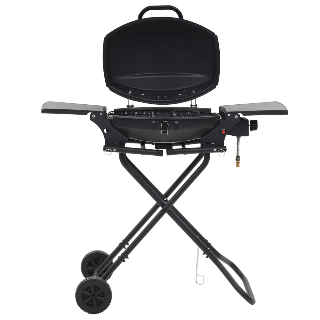 Bærbar gassgrill med en kokesone svart
