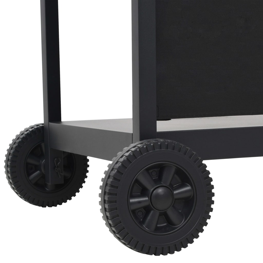 Gassgrill med 6 kokesoner stål svart