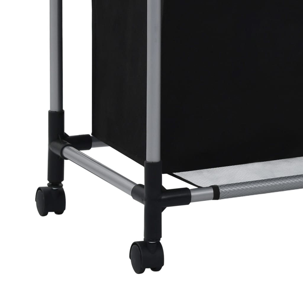 Skittentøyskurv med 3 poser svart stål