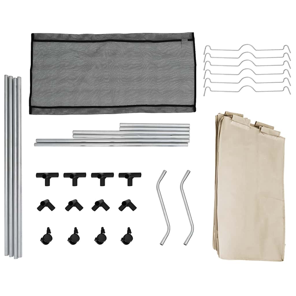 Skittentøyskurv med 3 poser kremfarget stål