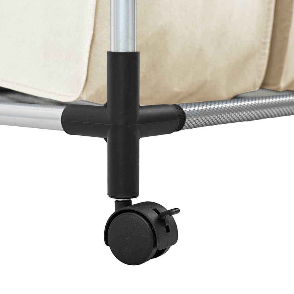 Skittentøyskurv med 3 poser kremfarget stål