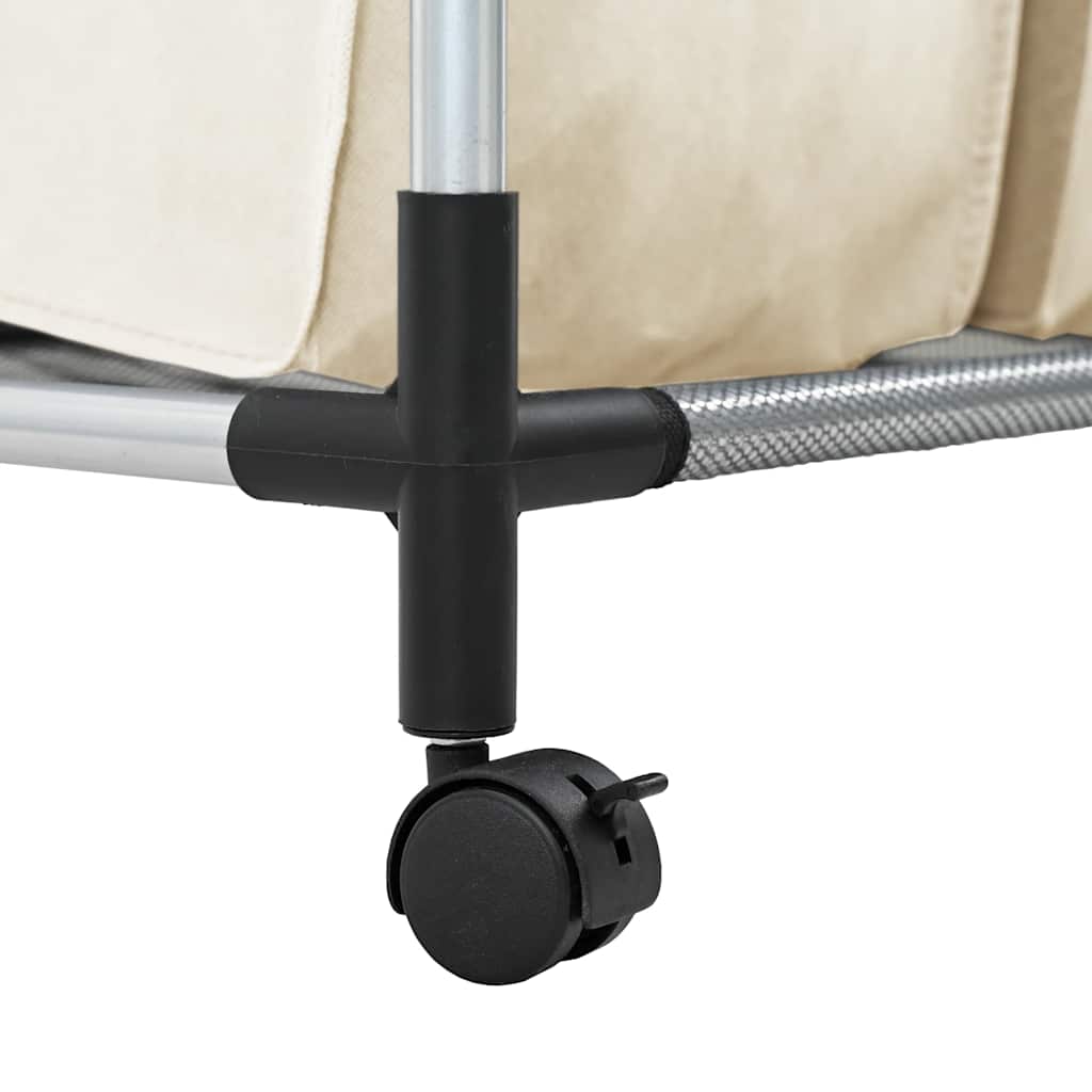 Skittentøyskurv med 4 poser kremfarget stål