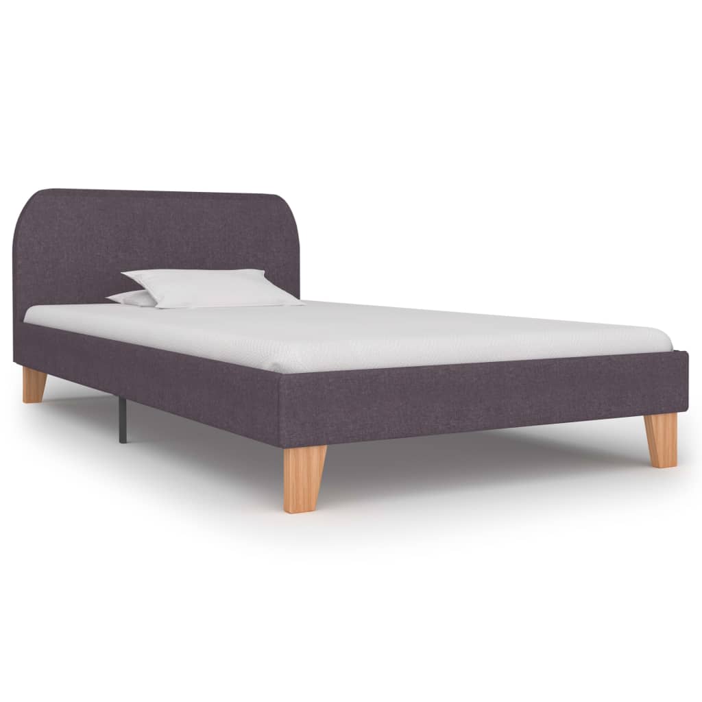 Sengeramme gråbrun stoff 90x190 cm