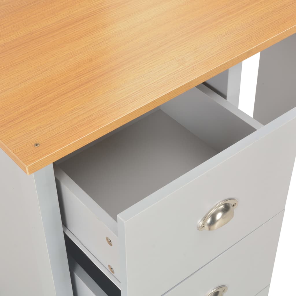 Sminkebord med speil og krakk grå 104x45x131 cm