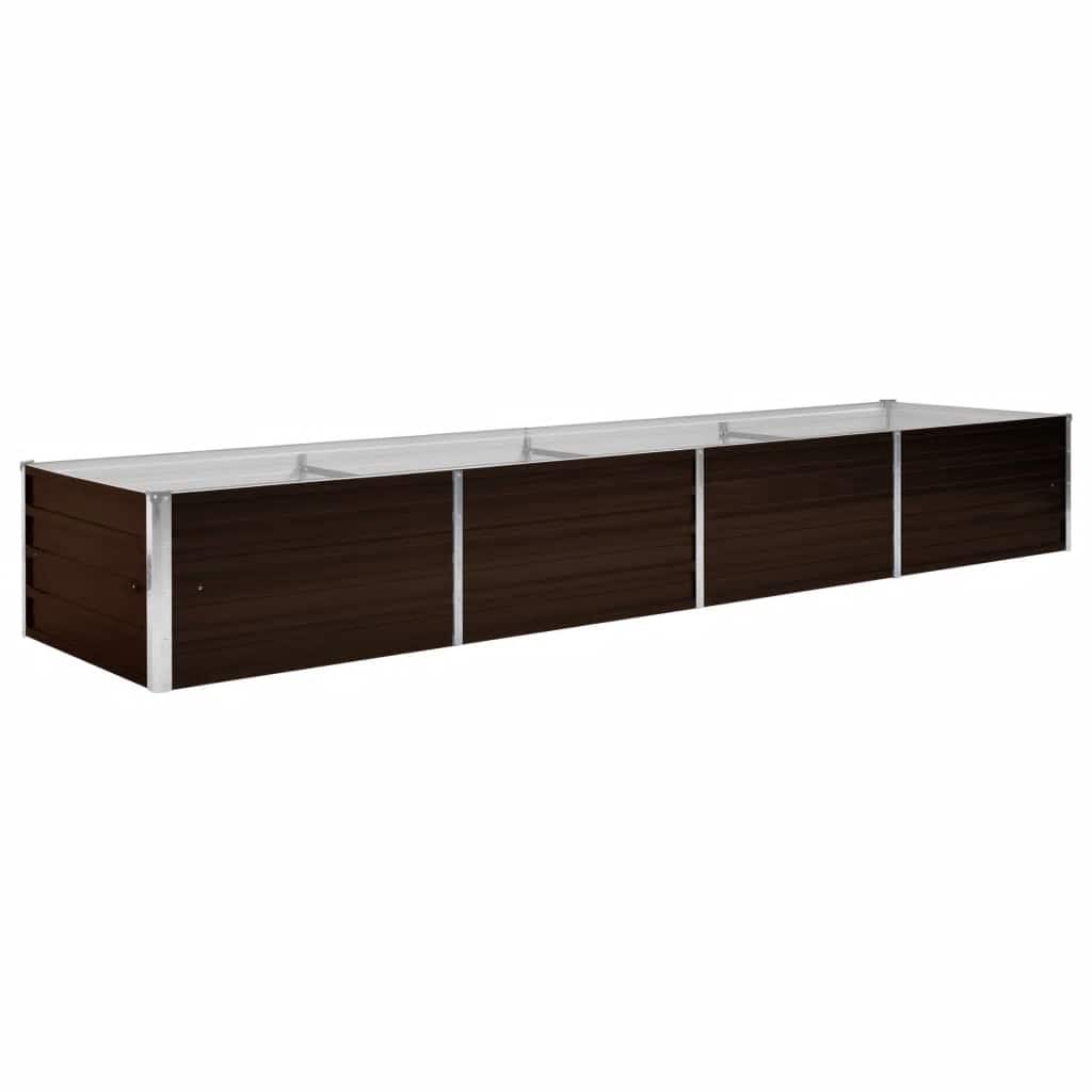 Høybed brun 320x80x45 cm galvanisert stål