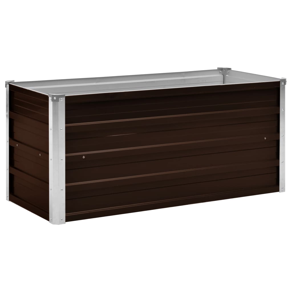 Høybed brun 100x40x45 cm galvanisert stål