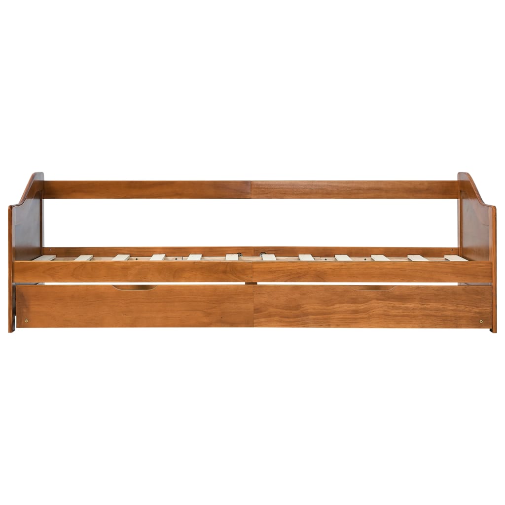 Sovesofa uttrekkbar ramme honningbrun furu 90x200 cm