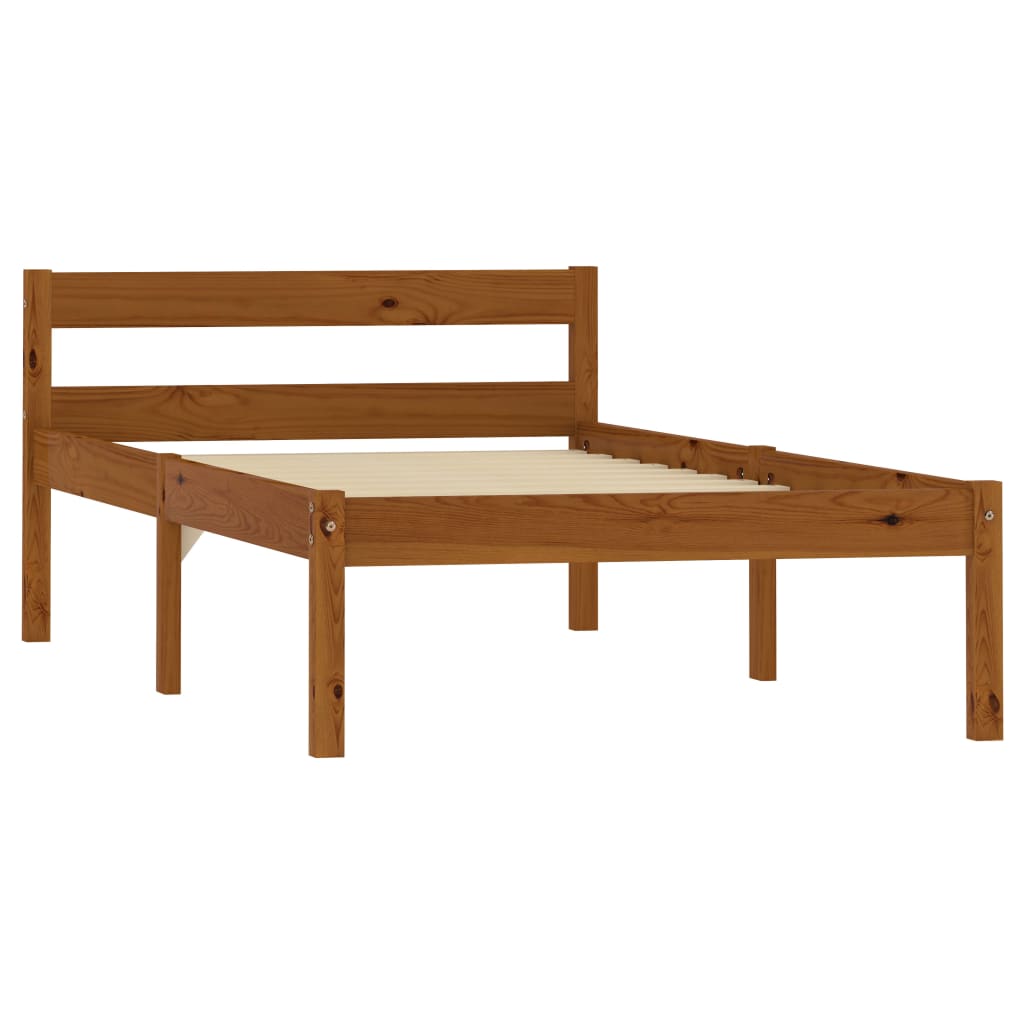 Sengeramme honningbrun heltre furu 90x200 cm