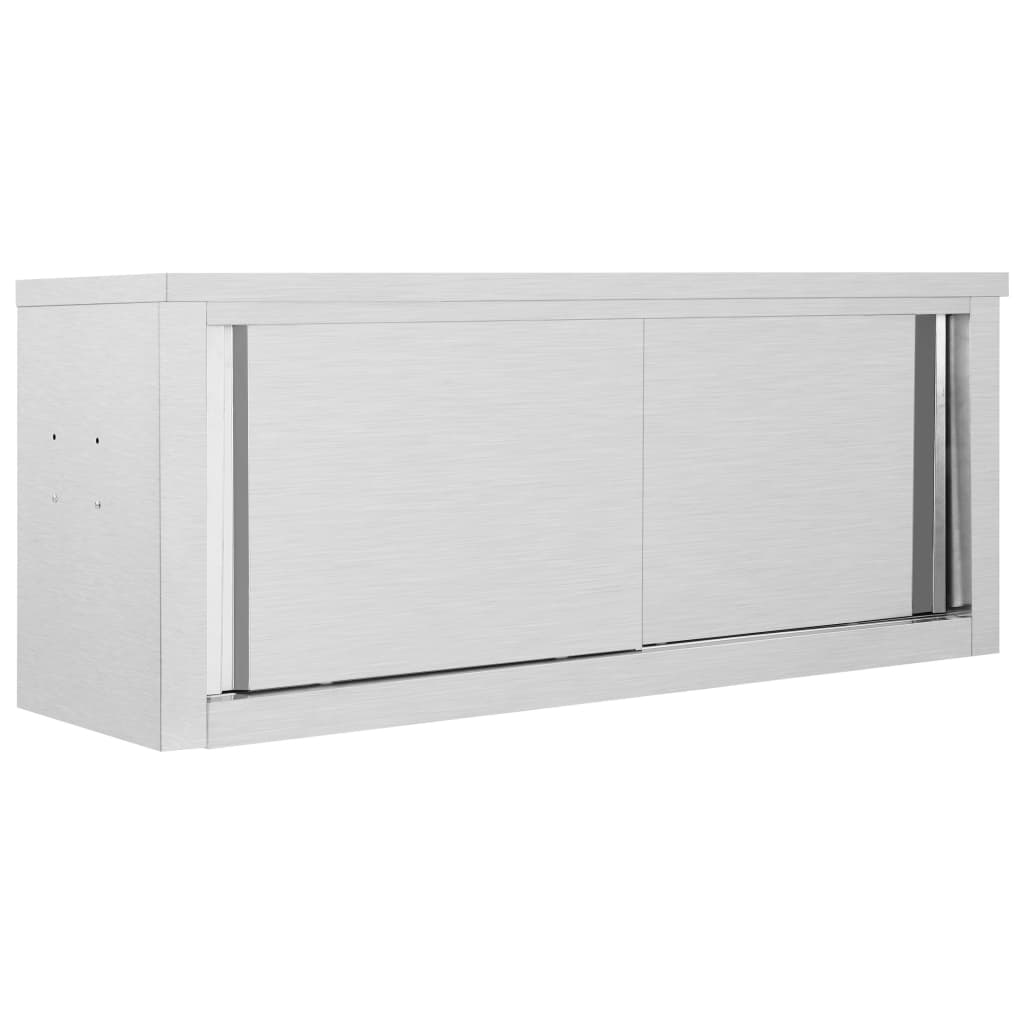 Kjøkkenskap vegg med skyvedører 120x40x50 cm rustfritt stål