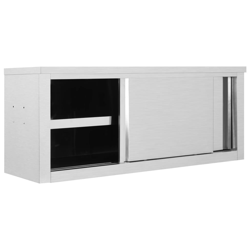 Kjøkkenskap vegg med skyvedører 120x40x50 cm rustfritt stål