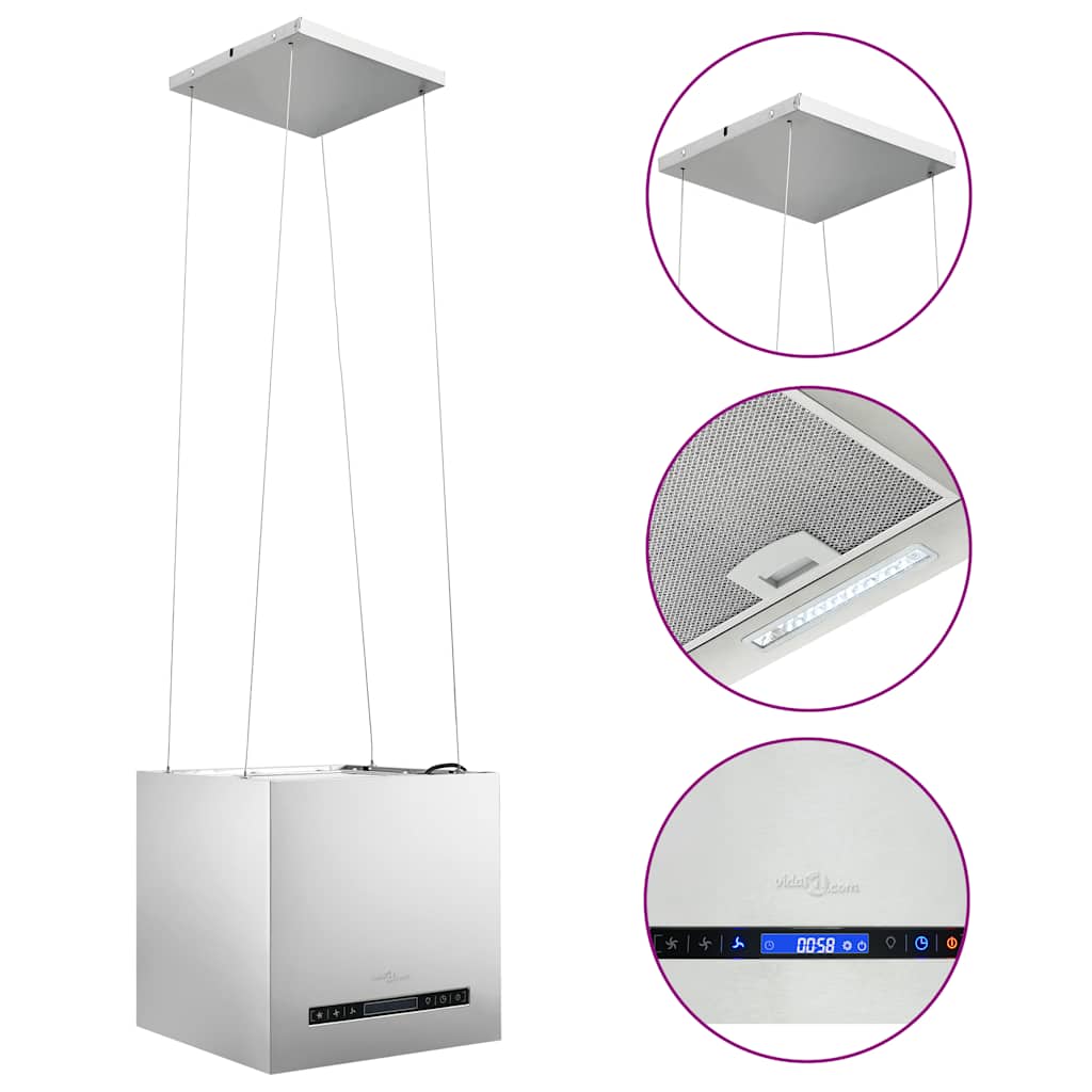 Fritthengende kjøkkenvifte sensor LCD 37 cm rustfritt stål