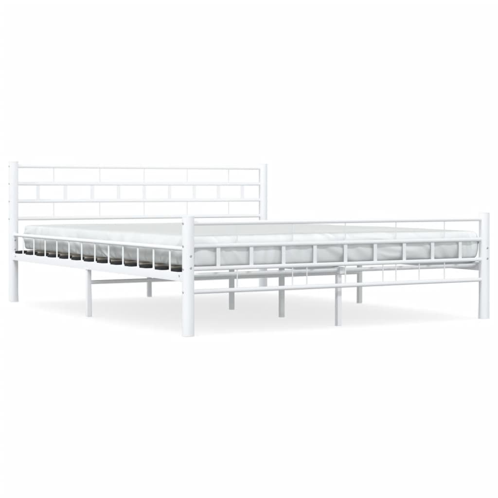 Sengeramme hvit metall 160x200 cm